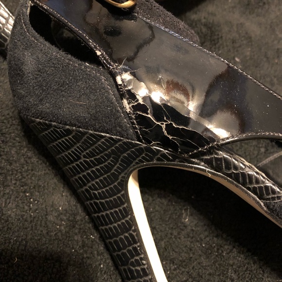 Ceccello Black open toe heels size 8 FREE WITH PURCHASE JUST BUNDLE - Picture 5 of 6